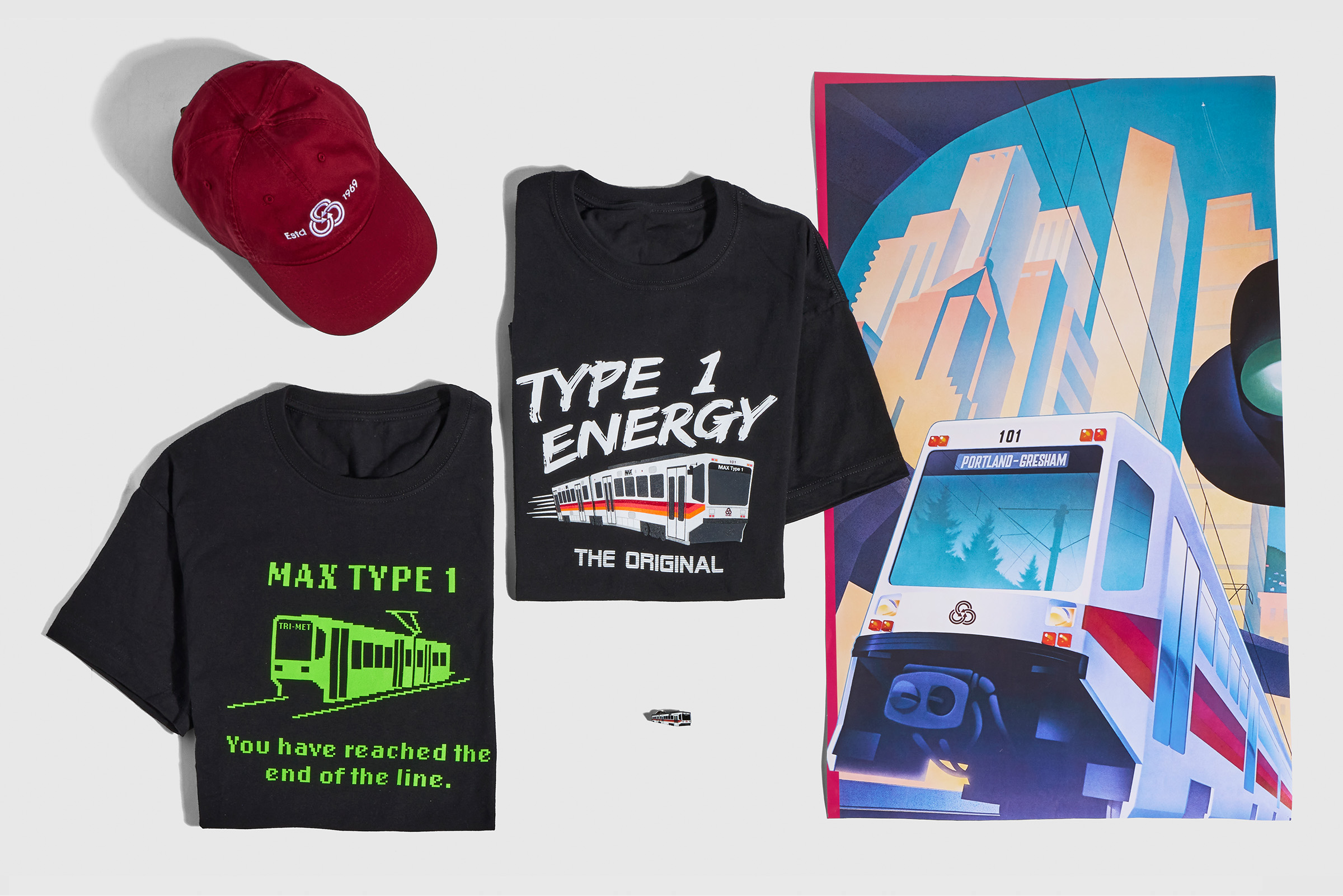 Premier360 custom branded merchandise portal swag for the TriMet MAX Type 1 retirement event