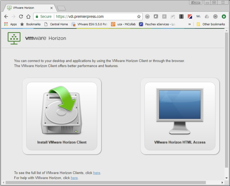 Install VMware Horizon Client (Left)