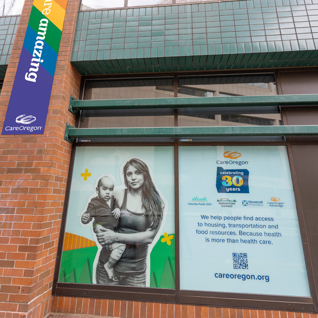 window graphics, building banners, environmental graphics