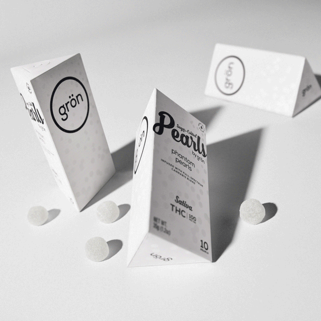 blacklight sensitive glow in the dark packaging for Grön