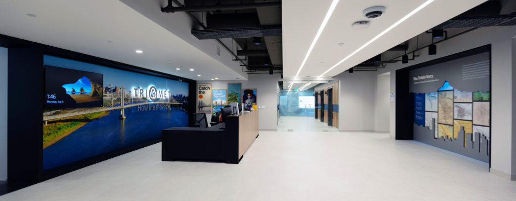 TriMet environmental graphics lobby design