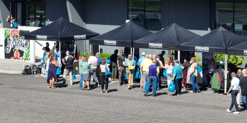The Backstage branded merchandise partner booths