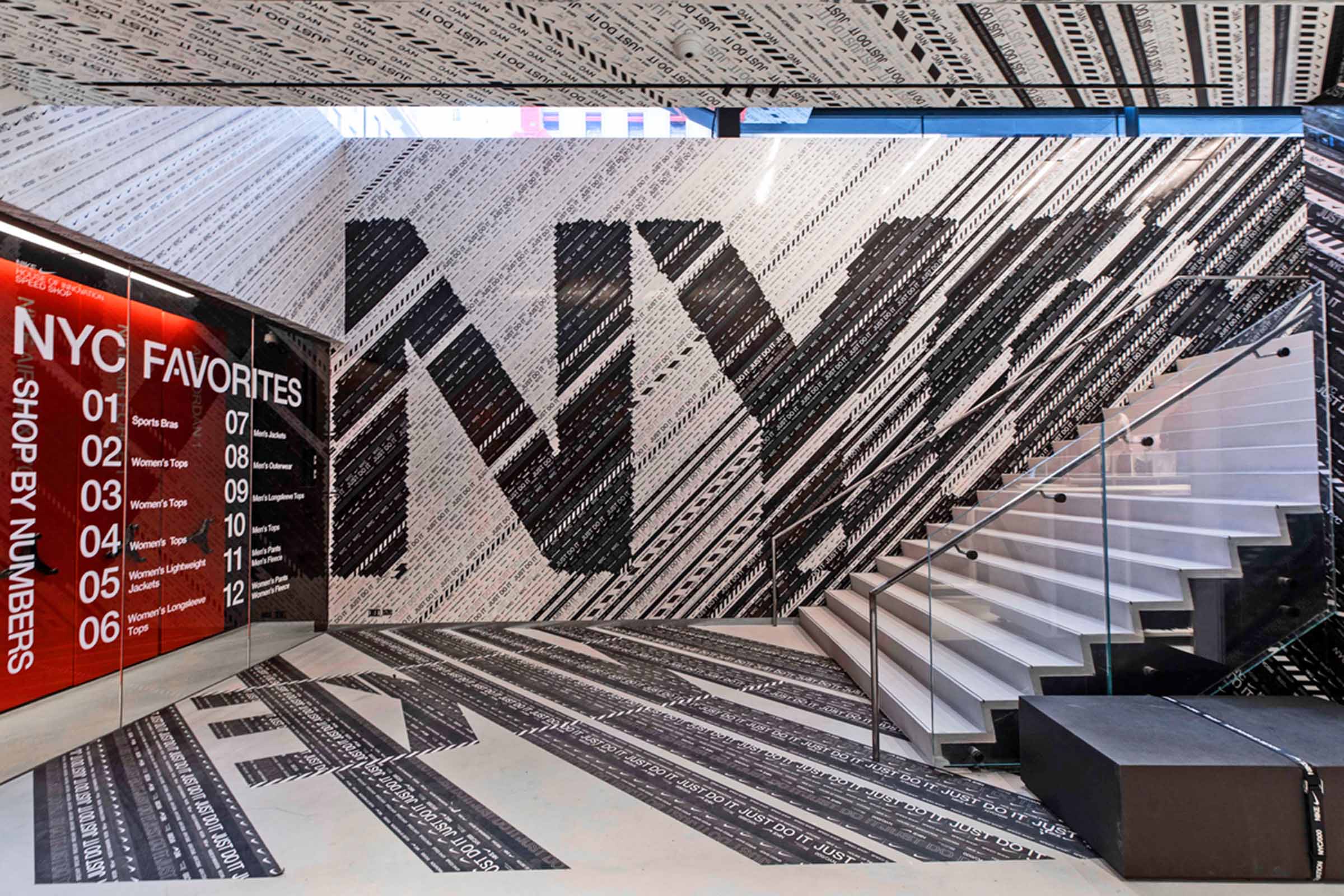 Nike NYC House of Innovation environmental foyer and stairway design