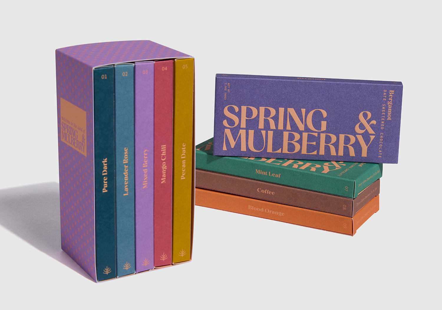 Spring and Mulberry packaging