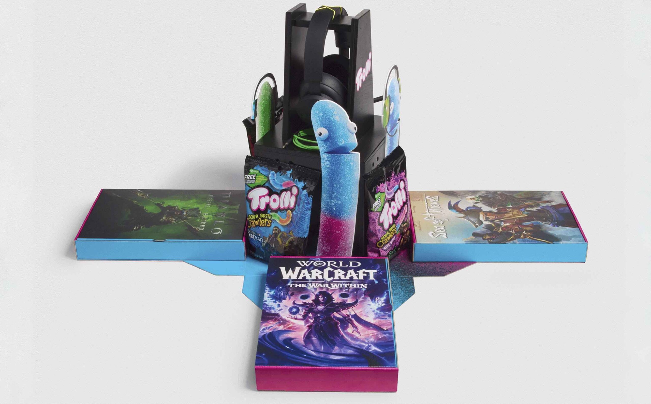 Xbox + Trolli Influencer Kit Box Detail open showing candy and headphones