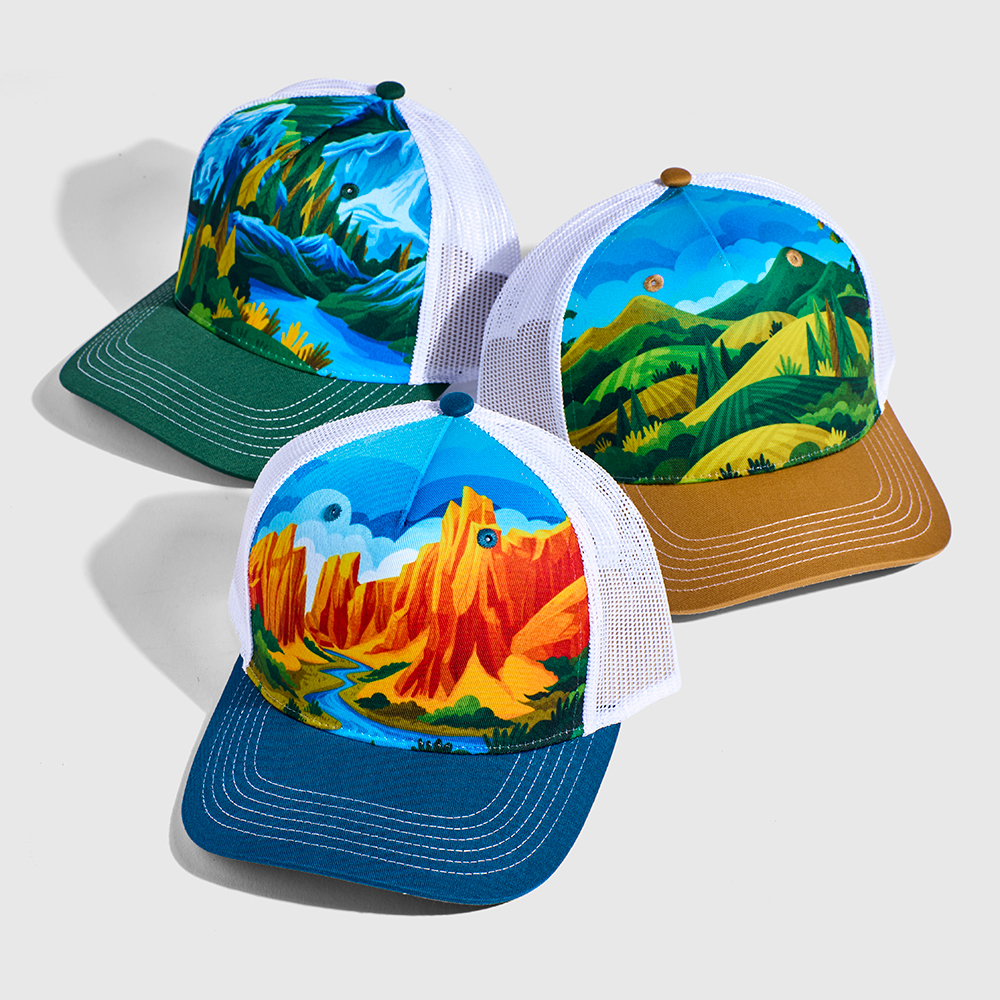 Energy Trust branded and colorful trucker hats