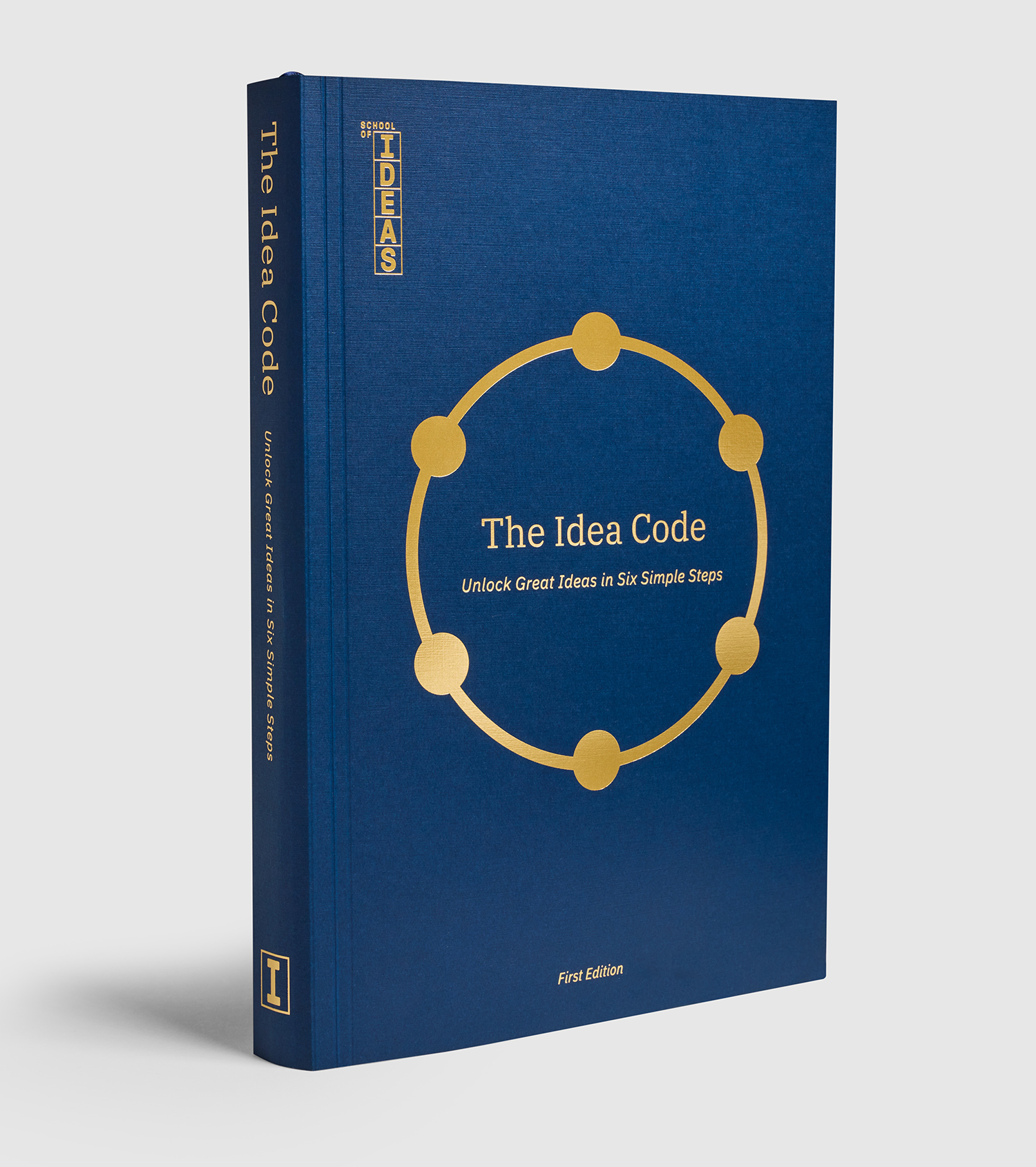 School of Ideas "The Idea Code" book gold debossing cover
