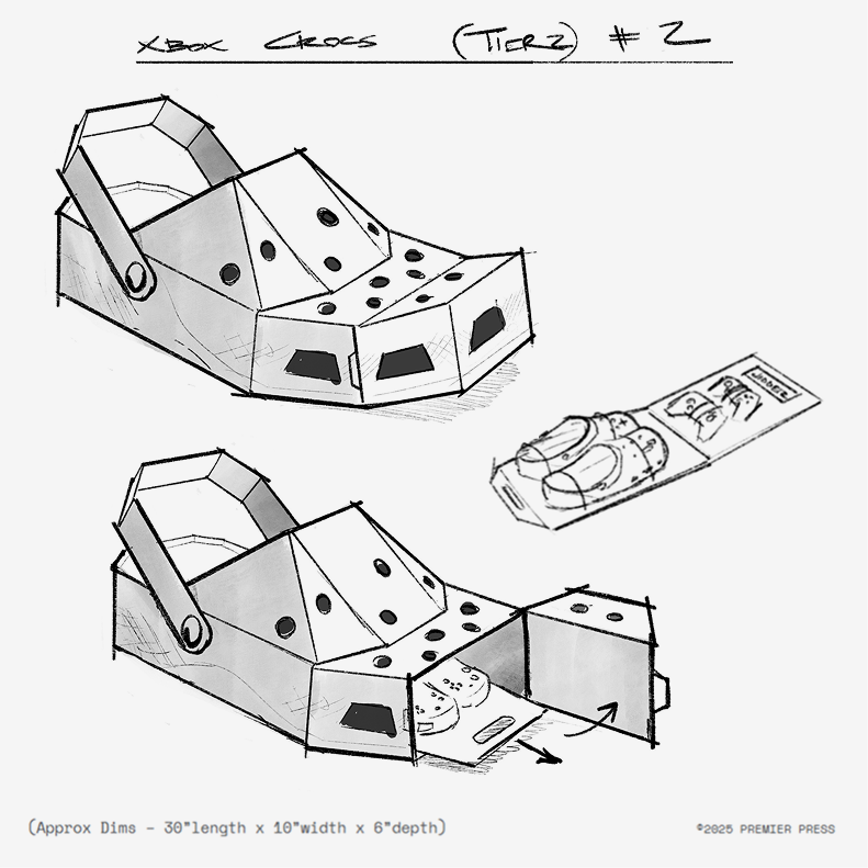 Brand Collaboration Packaging Crocs + Xbox Kit detail sketch